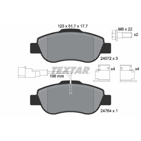 TEXTAR 2407202 Brake Pads Set Front for 500 Ka