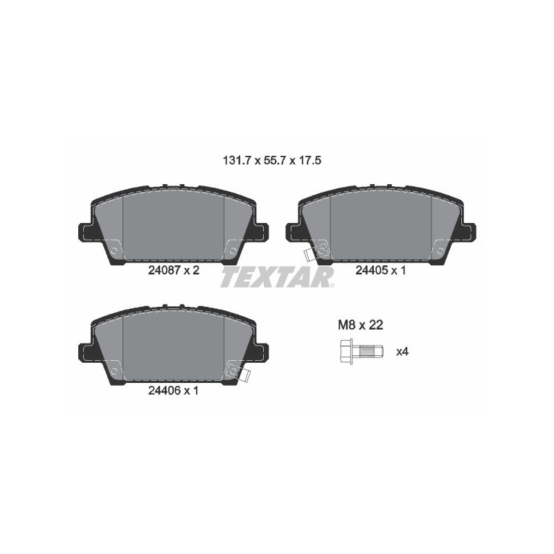 TEXTAR 2408701 Pastillas de freno delantero para Honda Civic