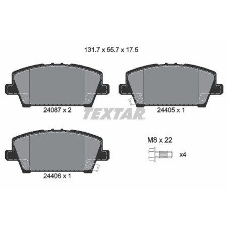 TEXTAR 2408701 Bremsbeläge Vorne für Honda Civic
