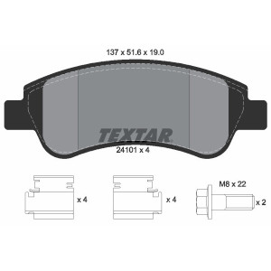 TEXTAR 2410101 Brzdové platničky predný pre Partner Berlingo DS 1007 C3 C2 C4 Xsara