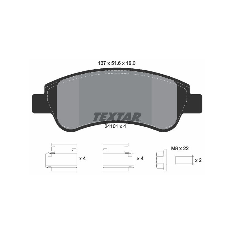 TEXTAR 2410101 Plaquettes de frein avant pour Partner Berlingo DS 1007 C3 C2 C4 Xsara