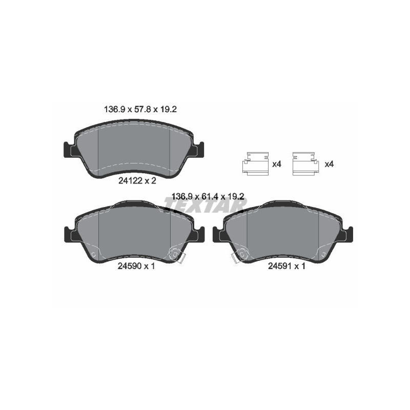 TEXTAR 2412201 Plaquettes de frein avant pour Toyota Auris Corolla