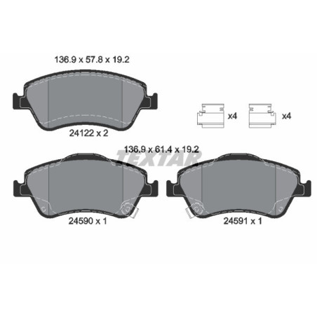 TEXTAR 2412201 Brake Pads Set Front for