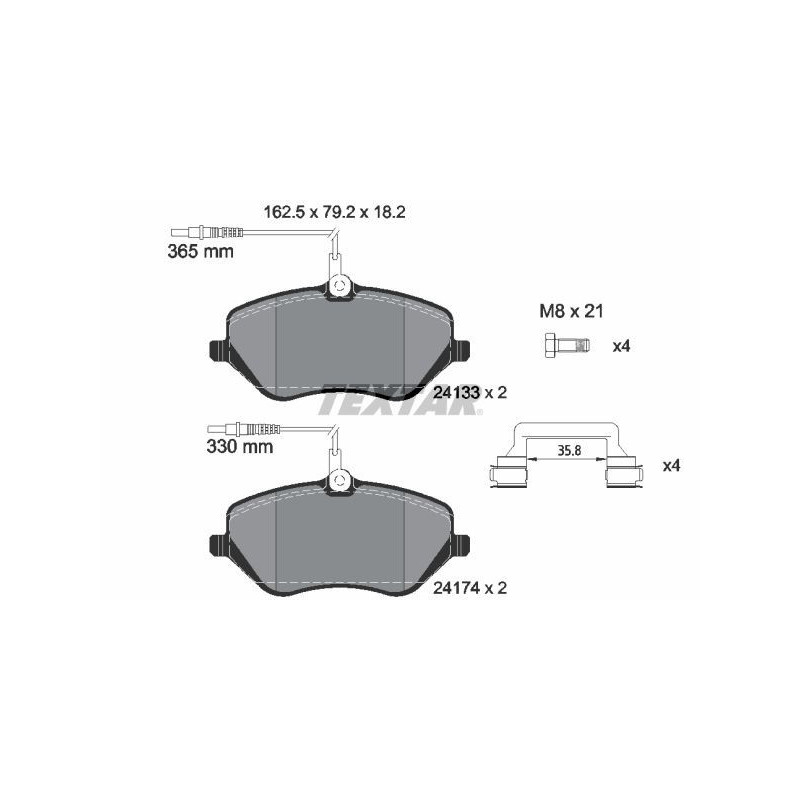 TEXTAR 2413301 Brake Pads Set Front for
