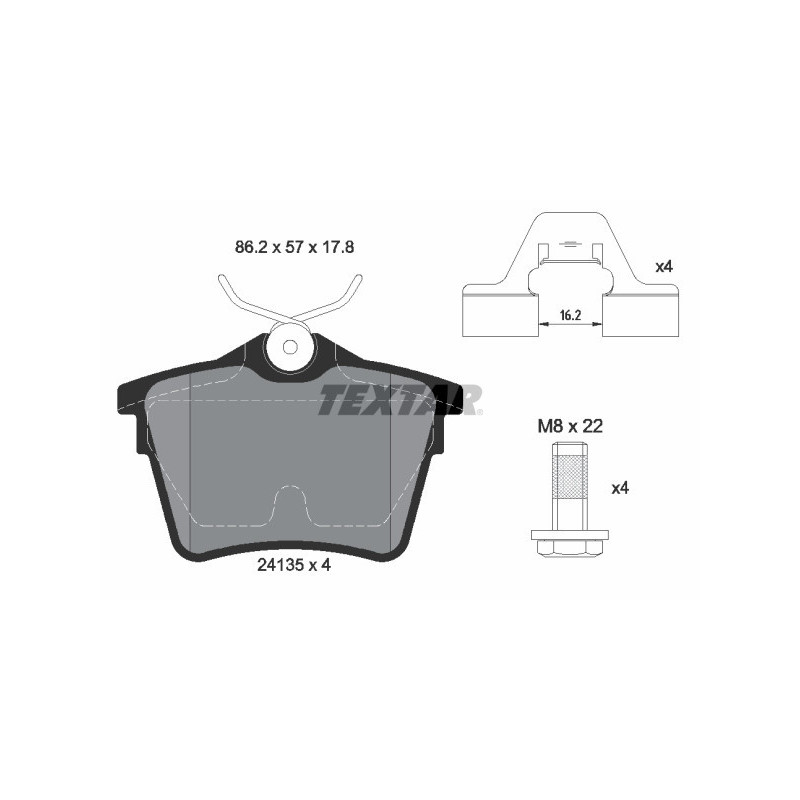 TEXTAR 2413501 Brake Pads Set Rear for 407 C5 607