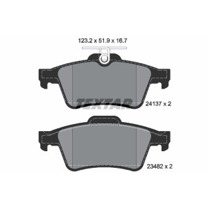 TEXTAR 2413701 Brzdové destičky zadní pro Vectra 9-3 Focus 3 C5 Laguna XF Signum XJ XK BLS