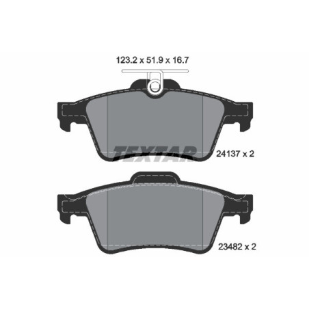 TEXTAR 2413701 Plaquettes de frein arrière pour Vectra 9-3 Focus 3 C5 Laguna XF Signum XJ