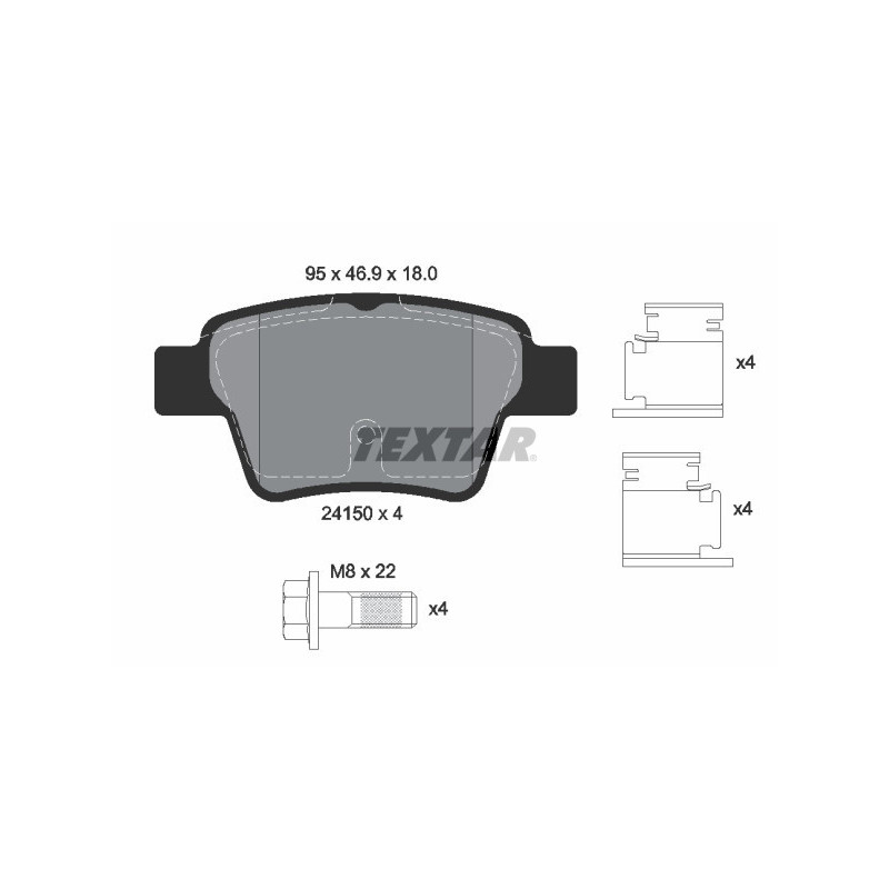 TEXTAR 2415001 Pastiglie freno posteriore per 307 C4 207 408