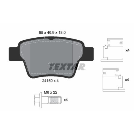 TEXTAR 2415001 Brake Pads Set Rear for