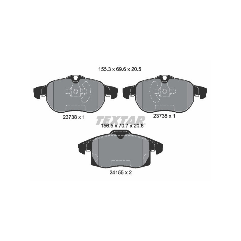 TEXTAR 2415501 Pastiglie freno anteriore per 9-3 Vectra Signum 9-3X