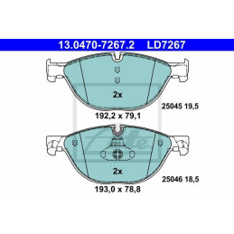 FRONT Brake Pads for BMW 5 6 7 ATE 13.0470-7267.2