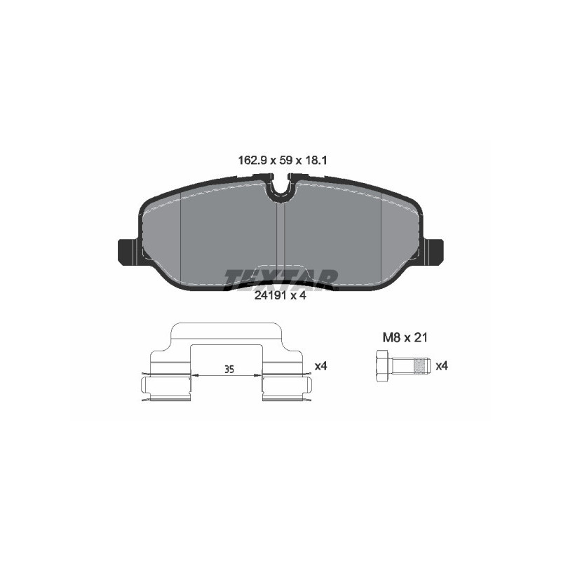 TEXTAR 2419101 Pastillas de freno delantero para Land Rover Discovery Range Rover Rover