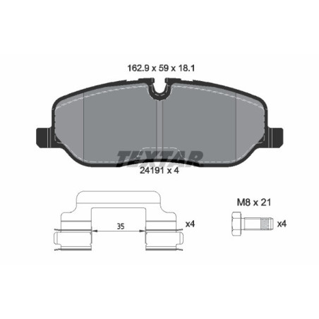 TEXTAR 2419101 Klocki hamulcowe przód dla Land Rover Discovery Range Rover Rover Sport