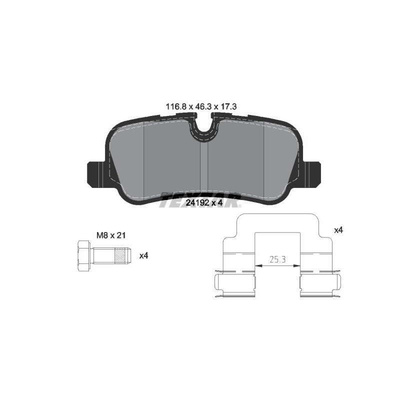 TEXTAR 2419201 Pastiglie freno posteriore per Land Rover Discovery Range Rover Sport Rover