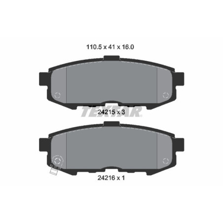TEXTAR 2421501 Pastillas de freno trasero para Mazda MPV