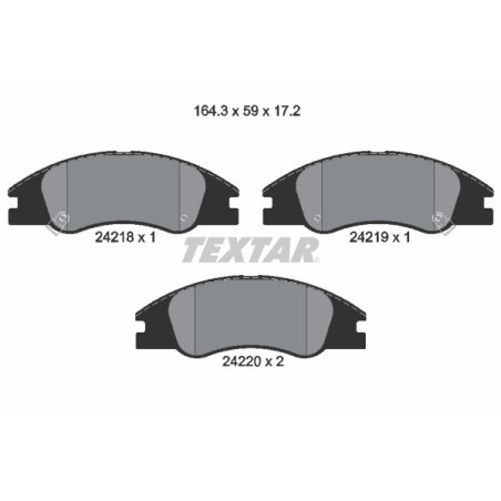 TEXTAR 2421801 Brzdové destičky přední pro Kia Cerato