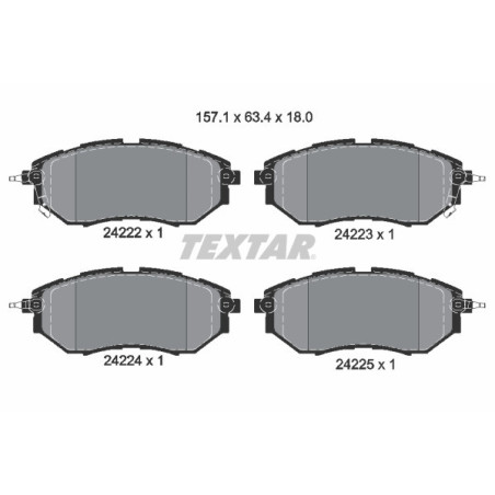 TEXTAR 2422201 Klocki hamulcowe przód dla Outback Forester Legacy Impreza Tribeca Levorg