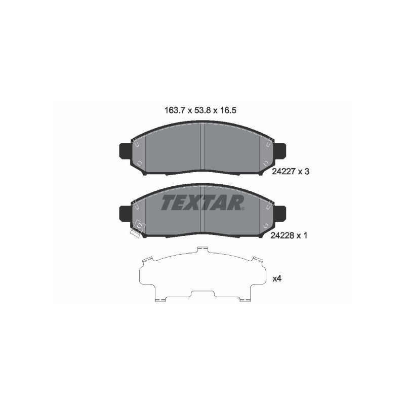 TEXTAR 2422701 Bremsbeläge Vorne für NP300 Pathfinder Xterra Navara Serena