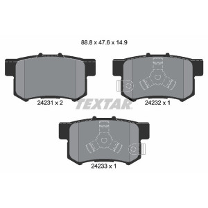TEXTAR 2423101 Brzdové platničky zadný pre CR-V FR-V Accord Stepwgn Crosstour Odyssey