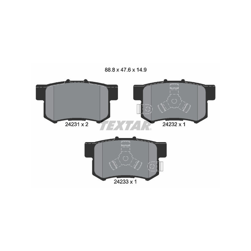 TEXTAR 2423101 Bremsbeläge Hinten für CR-V FR-V Accord Stepwgn Crosstour Odyssey Stream