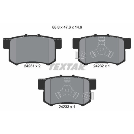 TEXTAR 2423101 Brake Pads Set Rear for CR-V FR-V Accord Stepwgn Crosstour Odyssey Stream