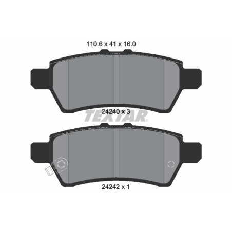 TEXTAR 2424001 Brake Pads Set Rear for NP300 Pathfinder Xterra