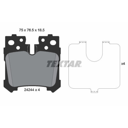 TEXTAR 2424401 Pastiglie freno posteriore per Lexus LS