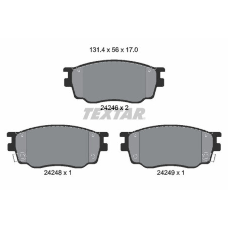 TEXTAR 2424601 Brzdové platničky predný pre Mazda 6 626