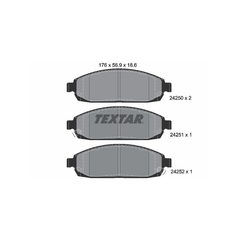 TEXTAR 2425001 Pastiglie freno anteriore per Jeep Commander