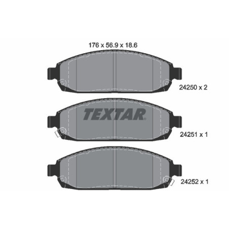 TEXTAR 2425001 Pastiglie freno anteriore per Jeep Commander