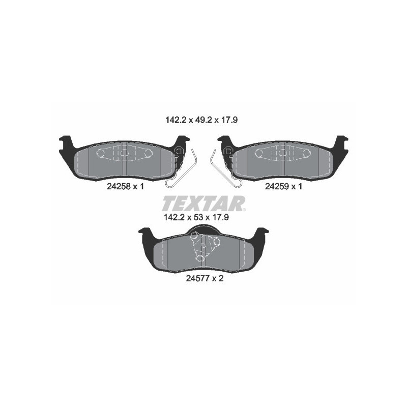 TEXTAR 2425801 Klocki hamulcowe tył dla Jeep Commander