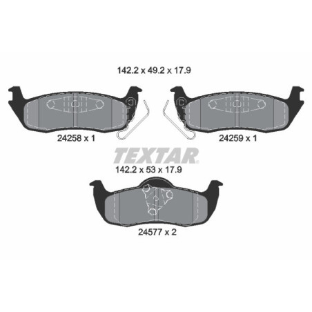 TEXTAR 2425801 Plaquettes de frein arrière pour Jeep Commander