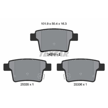TEXTAR 2426001 Plaquettes de frein arrière pour Mondeo X-Type Taurus