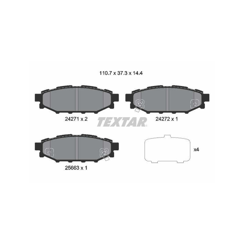 TEXTAR 2427101 Plaquettes de frein arrière pour Legacy Impreza Forester Outback XV Brz GT