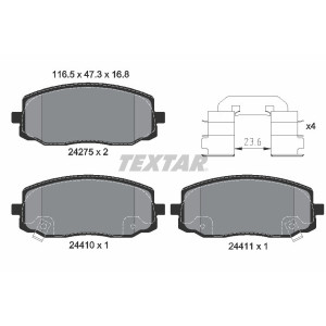 TEXTAR 2427501 Brzdové platničky predný pre i10 Picanto