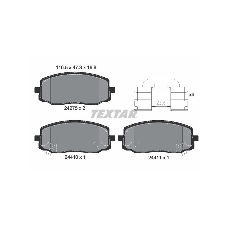TEXTAR 2427501 Pastiglie freno anteriore per i10 Picanto