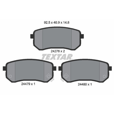 TEXTAR 2427601 Brake Pads Set Rear for Picanto i10