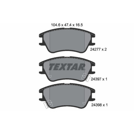 TEXTAR 2427701 Brake Pads Set Front for Atos Visto