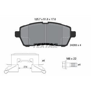 TEXTAR 2428302 Brake Pads Set Front for Fiesta 2