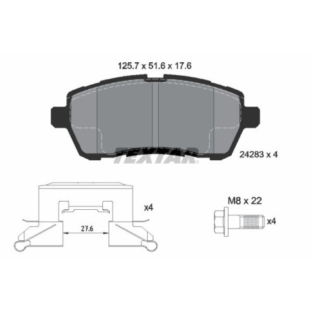 TEXTAR 2428302 Brake Pads Set Front for Fiesta 2