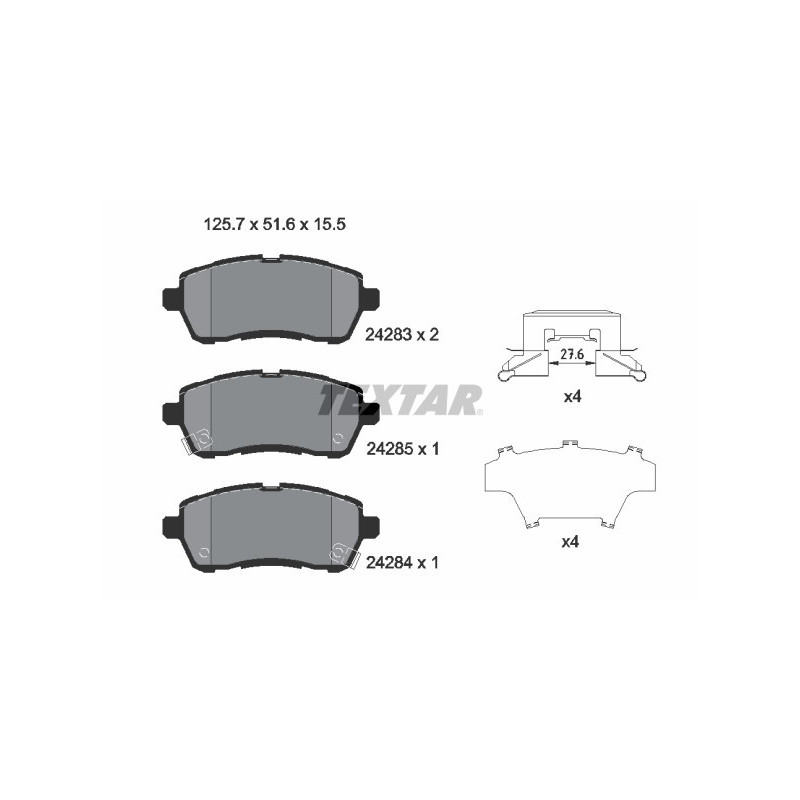 TEXTAR 2428303 Brake Pads Set Front for Fiesta Swift 2 Materia Sirion Baleno Justy
