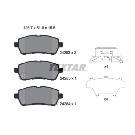 TEXTAR 2428303 Pastillas de freno delantero para Fiesta Swift 2 Materia Sirion Baleno