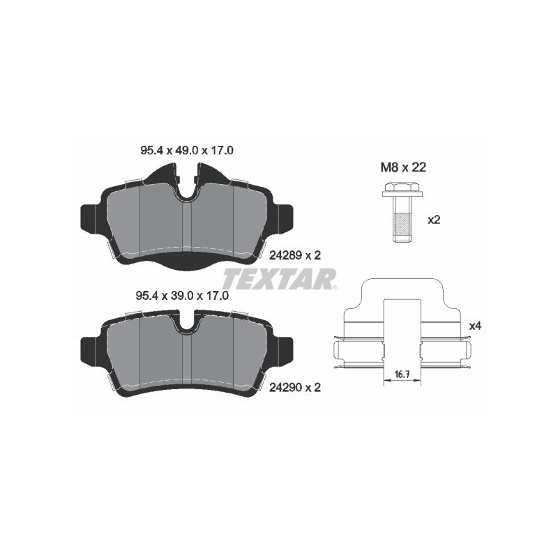 TEXTAR 2428901 Bremsbeläge Hinten für