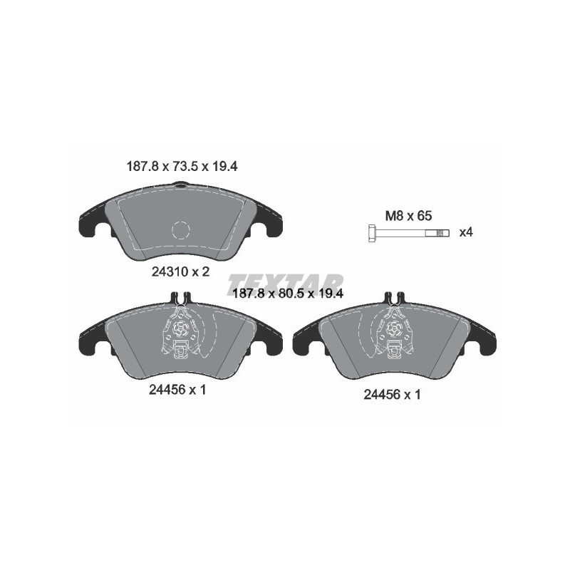 TEXTAR 2431001 Brzdové platničky predný pre Mercedes E C CLS SLK SLC