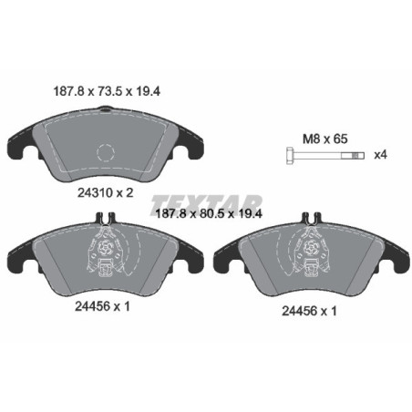 TEXTAR 2431001 Brzdové platničky predný pre Mercedes E C CLS SLK SLC