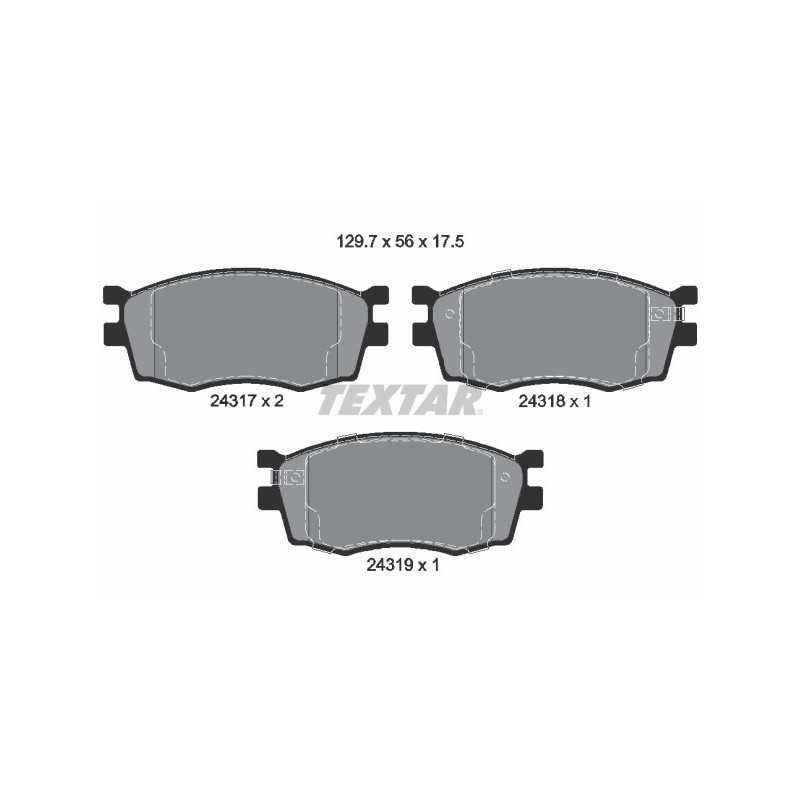 TEXTAR 2431701 Brake Pads Set Front for Rio Accent Pride