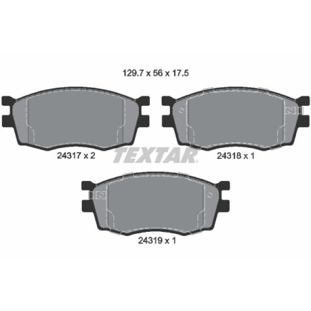 TEXTAR 2431701 Plaquettes de frein avant pour Rio Accent Pride