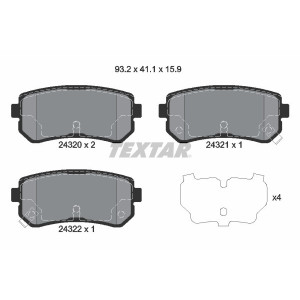 TEXTAR 2432001 Pastillas de freno trasero para Sportage Rio Accent Pride