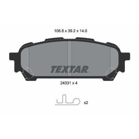 TEXTAR 2433101 Brzdové destičky zadní pro Subaru Forester Impreza