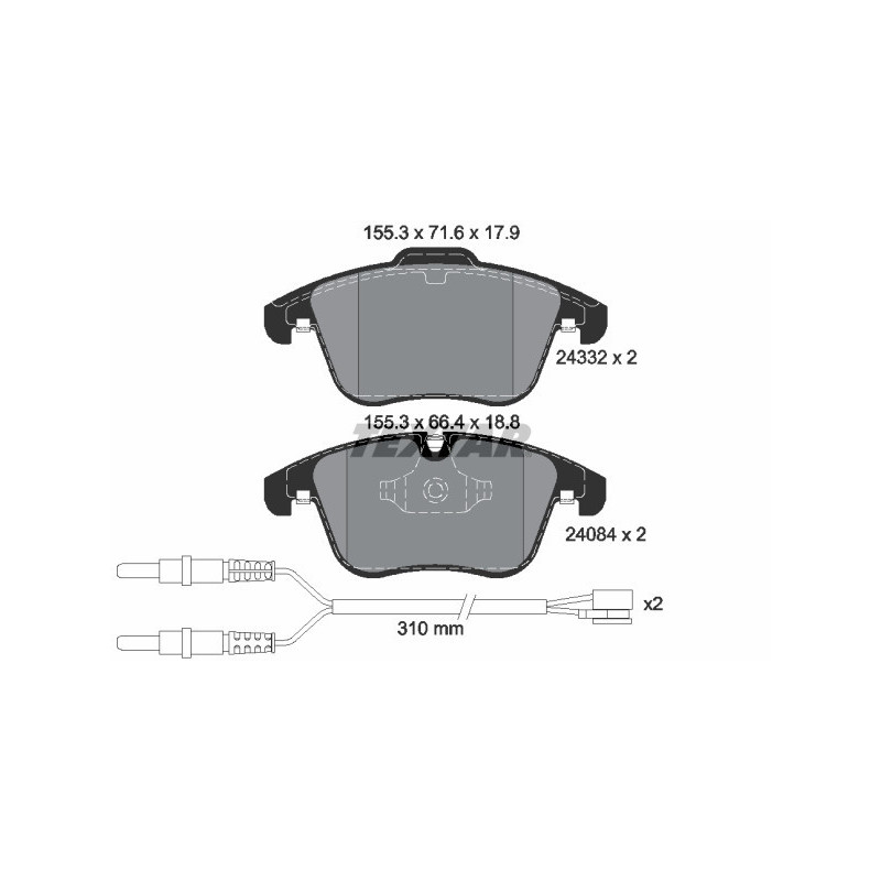TEXTAR 2433201 Plaquettes de frein avant pour 508 C5 407